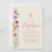 Invitation Baptême fleur sauvage (Devant)