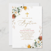 Invitation Baptême Fleur sauvage botanique (Devant)