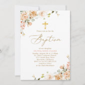 Invitation Baptême Fleur sauvage botanique (Devant)