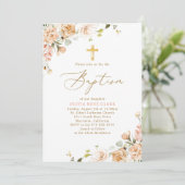 Invitation Baptême Fleur sauvage botanique (Debout devant)