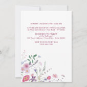 Invitation Baptême fleur sauvage frais (Dos)