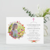 Invitation Baptême Fleur sauvage ou baptême d'Aquarelle (Debout devant)