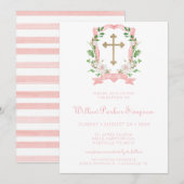 Invitation Baptême floral (Devant / Derrière)