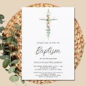 Invitation Baptême Floral