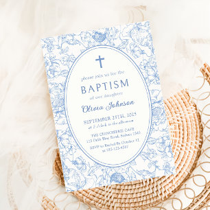 Invitation Baptême Floral