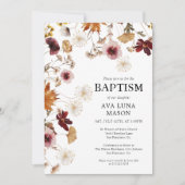 Invitation Baptême Floral Baptême Boho de Bourgogne (Devant)