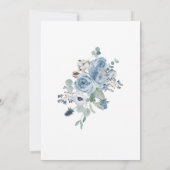 Invitation Baptême floral bleu (Dos)