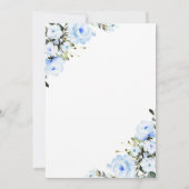 Invitation Baptême Floral Bleu Clair Christening Gold Frame (Dos)