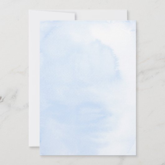 Invitation Baptême floral bleu et blanc Dusty (Dos)