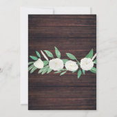 Invitation Baptême Floral Bois Vert Fleur de Christening Blan (Dos)