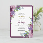 Invitation Baptême floral burgundy (Debout devant)