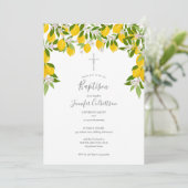 Invitation Baptême Floral Citrons (Debout devant)