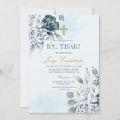 Invitation Baptême floral clair (Devant)