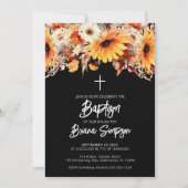 Invitation Baptême floral de la chute noire (Devant)
