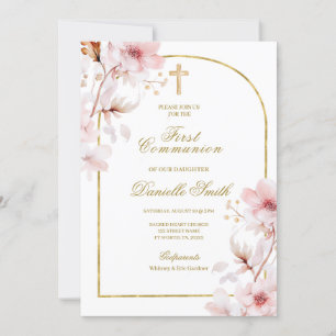 Invitation Baptême floral de la fleur de cerisiers