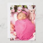 Invitation Baptême floral d'orchidées roses croisées (Dos)