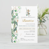 Invitation Baptême Floral Espagnol (Debout devant)