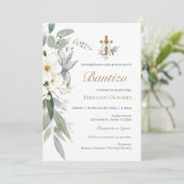Invitation Baptême Floral Espagnol (Debout devant)