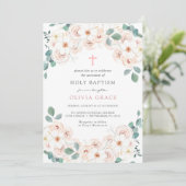 Invitation Baptême floral féminin (Debout devant)