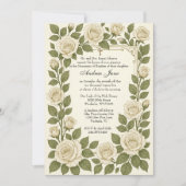 Invitation Baptême Floral Jésus Béni Mère Rose (Devant)