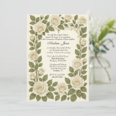 Invitation Baptême Floral Jésus Béni Mère Rose (Debout devant)