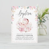 Invitation Baptême floral nouveau-né (Debout devant)