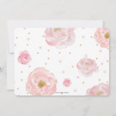 Invitation Baptême florale floue photo fille (Dos)