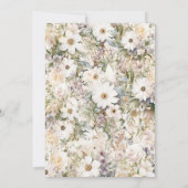 Invitation Baptême florale mignonne fille Baptême Photo Invit (Dos)