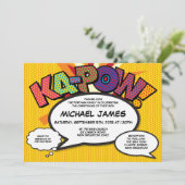 Invitation Baptême Fun Moderne Bande Dessinée (Debout devant)