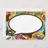 Invitation Baptême Fun Moderne Bande Dessinée (Dos)