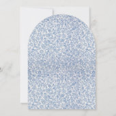 Invitation Baptême garçon Arche Bleu Blanc Floral Motif Vinta (Dos)