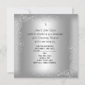 Invitation Baptême Garçon Baptême Croix Argent (Dos)