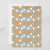 Invitation Baptême Garçon Bleu Rustique Bunting (Dos)
