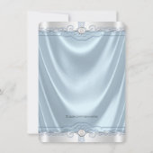 Invitation Baptême Garçons Bleu et Argent (Dos)