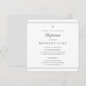 Invitation Baptême Garçons ou Filles Élégance Moderne (Devant / Derrière)