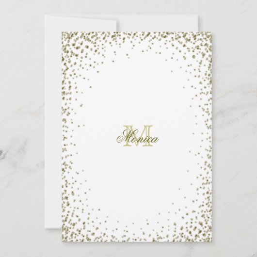 Invitation Baptême | Gold Confetti (Dos)