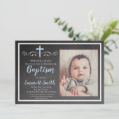 Invitation Baptême Invitation, Tableau noir, Garçon, Baptême, (Debout devant)
