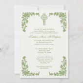 Invitation Baptême irlandais Marie Jésus Shamrock (Devant)