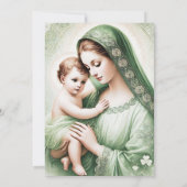 Invitation Baptême irlandais Marie Jésus Shamrock (Dos)