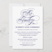 Invitation Baptême Langue Espagnol Script Marine Mi Bautizo (Devant)