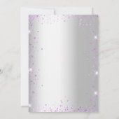 Invitation Baptême lavande argent violet scintille élégant (Dos)