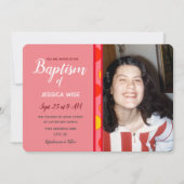 Invitation Baptême LDS Girl géométrique Cercles de plaisir (Devant)