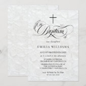 Invitation Baptême Luxueux Élégant (Devant / Derrière)