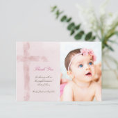 Invitation Baptême merci aquarelle Sainte Croix (Debout devant)