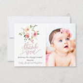 Invitation baptême merci fille (Devant)