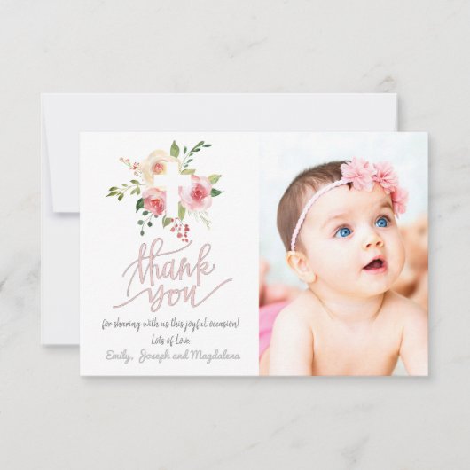 Invitation baptême merci fille (Devant)