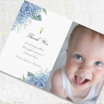 Invitation Baptême merci les fleurs d'hydrangée<br><div class="desc">carte de remerciements</div>