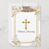 Invitation Baptême mexicain Brown et premier anniversaire (Dos)