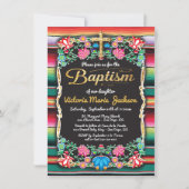 Invitation Baptême Mexique Fiesta Party Gold Parties scintill (Devant)