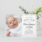 Invitation Baptême minimaliste (Debout devant)